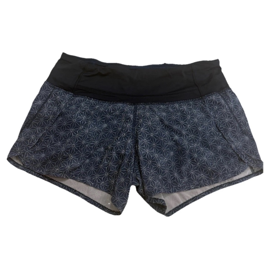 Lululemon Run Times Short *4-way Stretch Sashico Star Inkwell Ghost Size 4